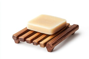 Soap bar on wooden holder