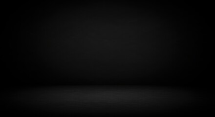 Deep black room gradient floor and dark textured wall