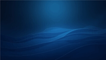 Blue gradient background with smooth light effect and flowing transparent wave lines at the bottom.