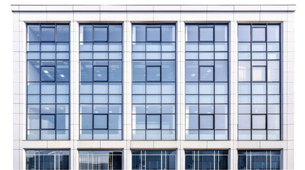 Close-up View of a Modern Office Building Facade Showcasing Unique Architectural Elements