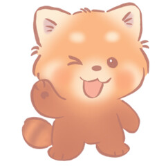 Cute Winking Red Panda