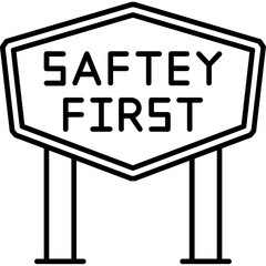 Safety First Sign Icon