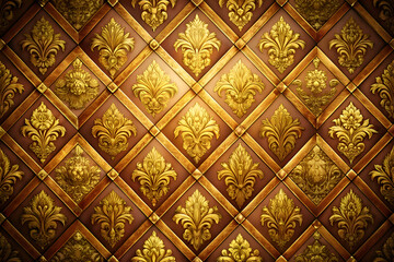 Intricate Gold Leaf Pattern on Architectural Detail