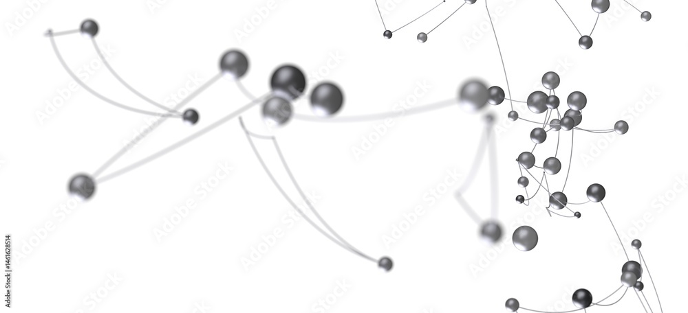 Poster Stock photo of abstract network connection.  Perfect for technology, communication, and connection concepts.