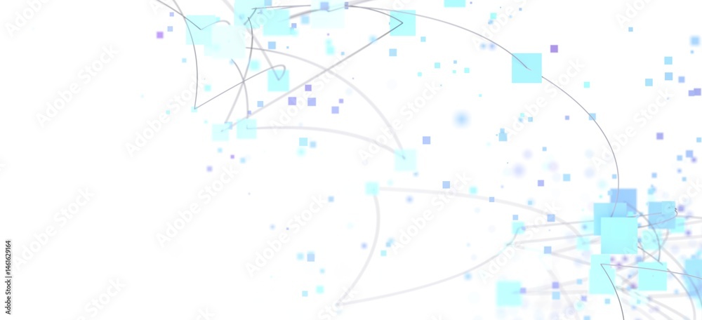 Poster Modern abstract background with light blue squares and subtle network connections. Perfect for tech, digital, or data concepts.