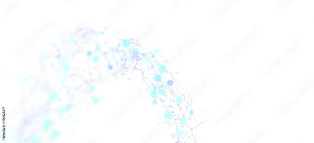Poster beautiful abstract background with light blue particles flowing. perfect for presentations and websi