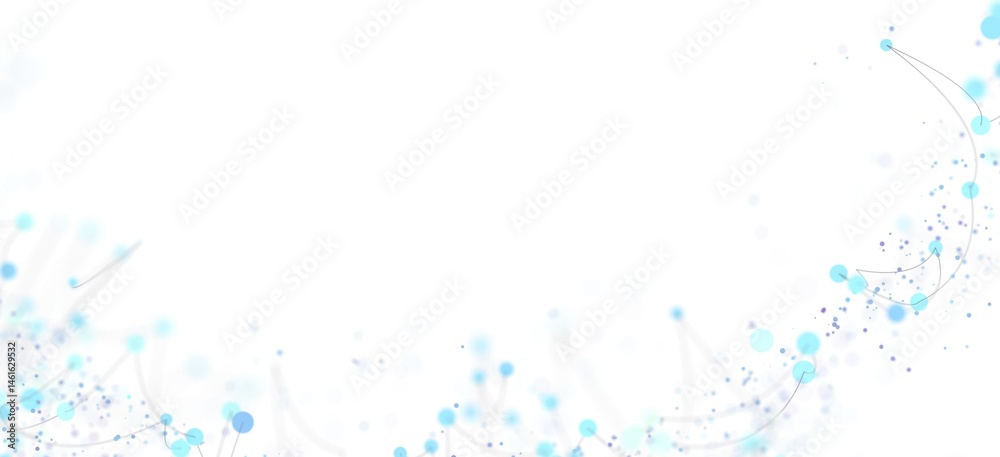 Fototapete Abstract background with light blue glowing particles and connection lines. Perfect for technology, science, or network concepts.