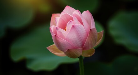 Fototapeta premium Pink Lotus Flower, Serene Beauty in Nature