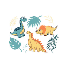 vector illustration of a dragon and dinosaur