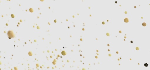 Elegant gold confetti scattered on white. Perfect for backgrounds, textures, and design projects.