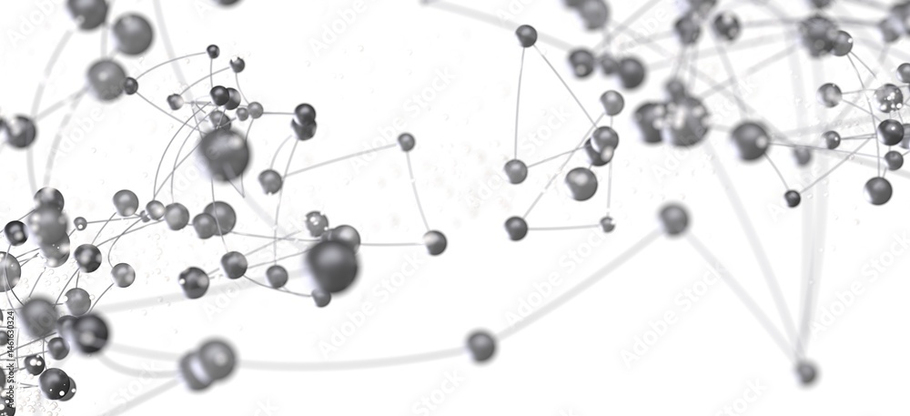 Poster Abstract image of connected dots and lines, representing network, technology, or connection.