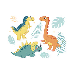 vector illustration of a dragon and dinosaur