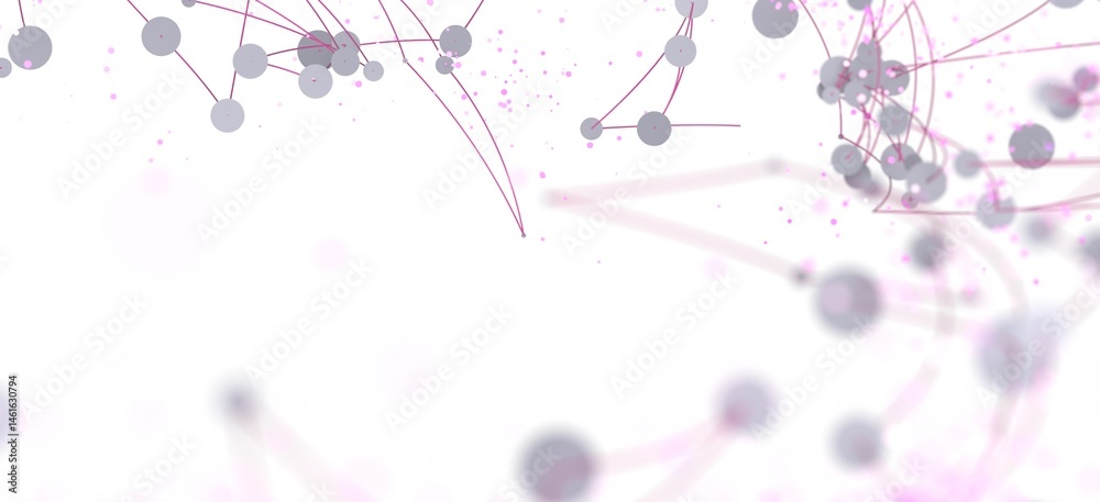 Poster Abstract background with connected dots and lines. Network, technology, connection concept.
