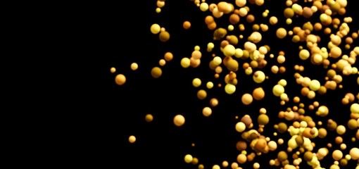 Abstract background with glowing golden spheres. Perfect for design projects.