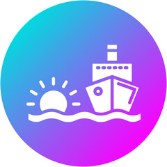 Naklejka premium Cruise Sunset Icon