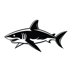 Obraz premium Shark isolated vector silhouette clipart on a white background