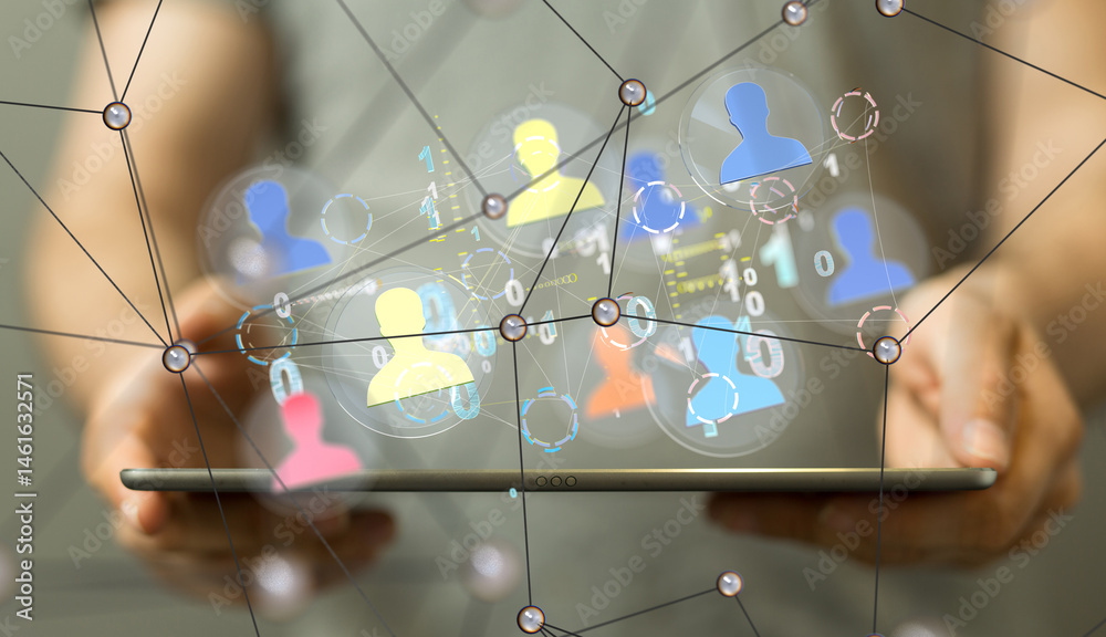 Poster social networking scheme - mixed media