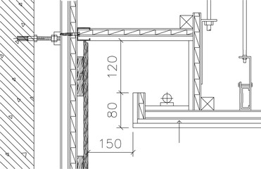 vector illustration sketch architectural drawing detail ceiling roof of house building