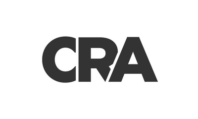 CRA logo design template with strong and modern bold text. Initial based vector logotype featuring simple and minimal typography. Trendy company identity.