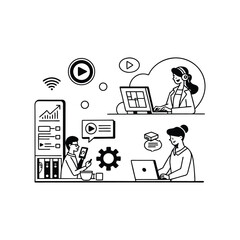 man and woman in the office