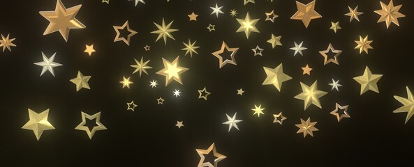 Cosmic Christmas Showers: Dynamic 3D Illustration of Descending Celestial Showers for the Holidays