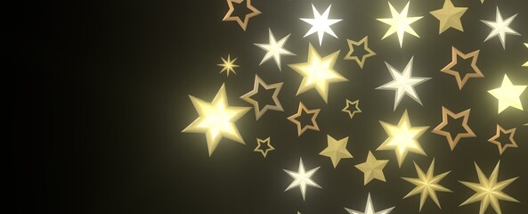 golden stars - 3d