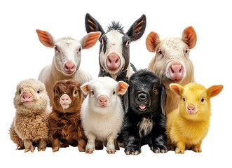 Naklejka premium Funny little farm animals