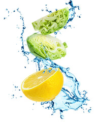 Drifting Pieces of Cauliflower and Orange with Citrus Water Mist