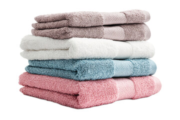 Soft Stack of Bath Towels in Pastel Colors for Bathroom Luxury