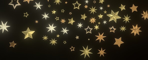 Cosmic Christmas Showers: Dynamic 3D Illustration of Descending Celestial Showers for the Holidays