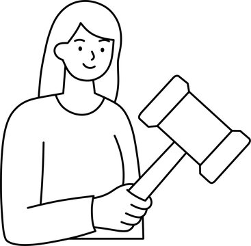 뿅망치 여 흑백