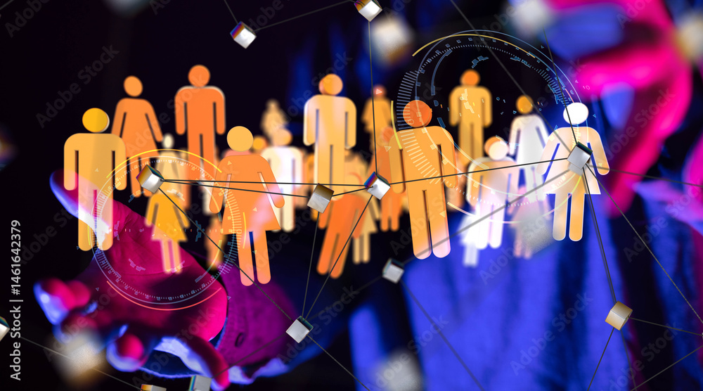 Poster Abstract technology group and data 3d