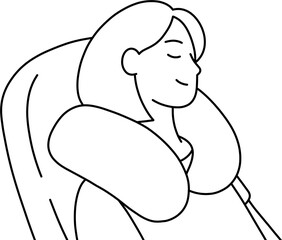 목베개 여 흑백