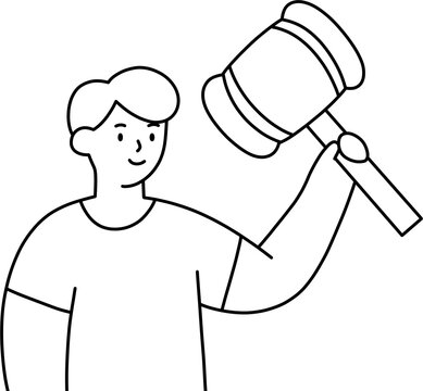 뿅망치 남 흑백