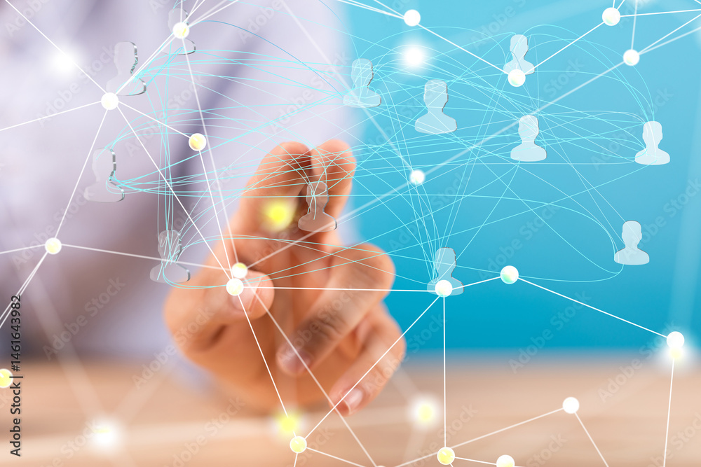 Poster Big data visualization. Network connection structure