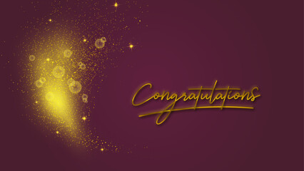 Congratulations gold glitter background.