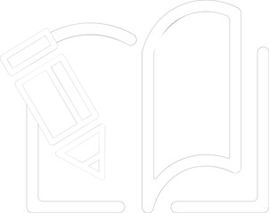 Pencil  Book In Outline Icon
