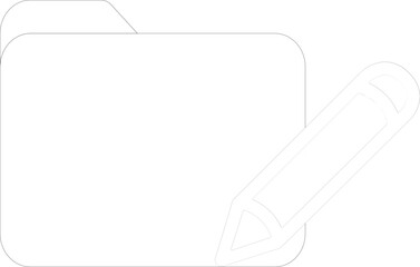 Pencil Folder In Rounded Shape Outline Icon