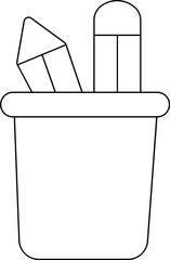 Pencil Glass  In  Outline Icon