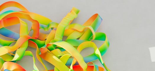 Vibrant, colorful ribbons in a dynamic abstract composition. Perfect for design backgrounds and creative projects.