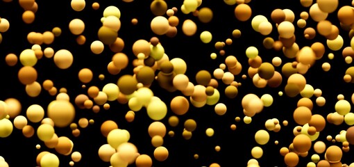 Abstract background with floating golden spheres. Perfect for presentations, websites, and more!