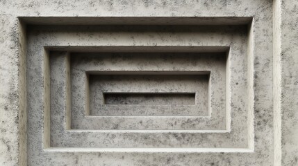 Concrete Geometric Wall with Rectangular Depth
