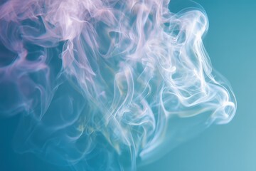 Intricate pastel smoke swirls against a teal backdrop.