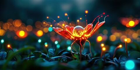 glowworm in natural environment