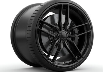 Fototapeta premium Black Alloy Wheel: High-Resolution Image