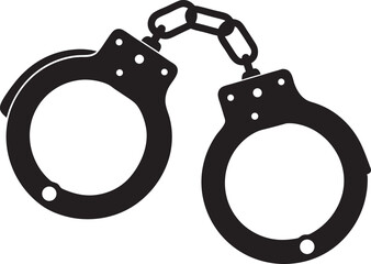 handcuff silhouette, handcuff vector art, handcuff icon vector illustration