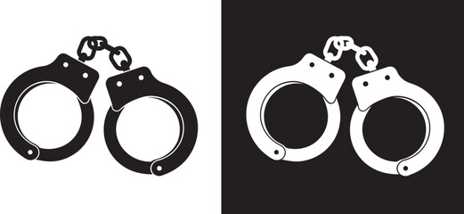 handcuff silhouette, handcuff vector art, handcuff icon vector illustration