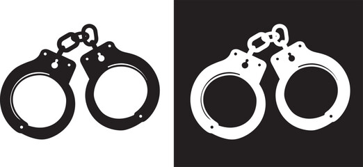 handcuff silhouette, handcuff vector art, handcuff icon vector illustration