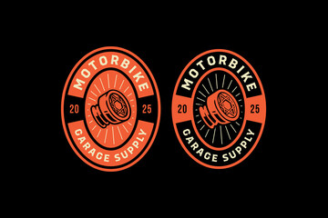 fuel tank cap motorcycle with star symbol badge logo vector design set for garage, workshop, biker, racer, rider. motorbike secure locking tank vintage emblem label illustration logo collections