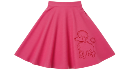 Pink poodle skirt isolated PNG with Transparent Background